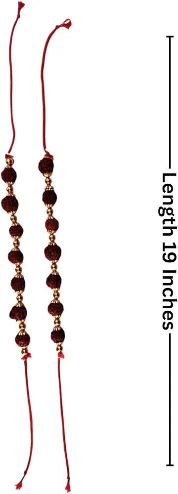 BookMyCostume Natural Brown Rudraksh Golden Plated Rudraksha Jewellery Set with Golden Beads –