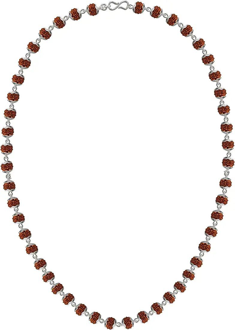Njels 925 BIS Hallmark Silver Original Rudraksha Mala for Men | Copy