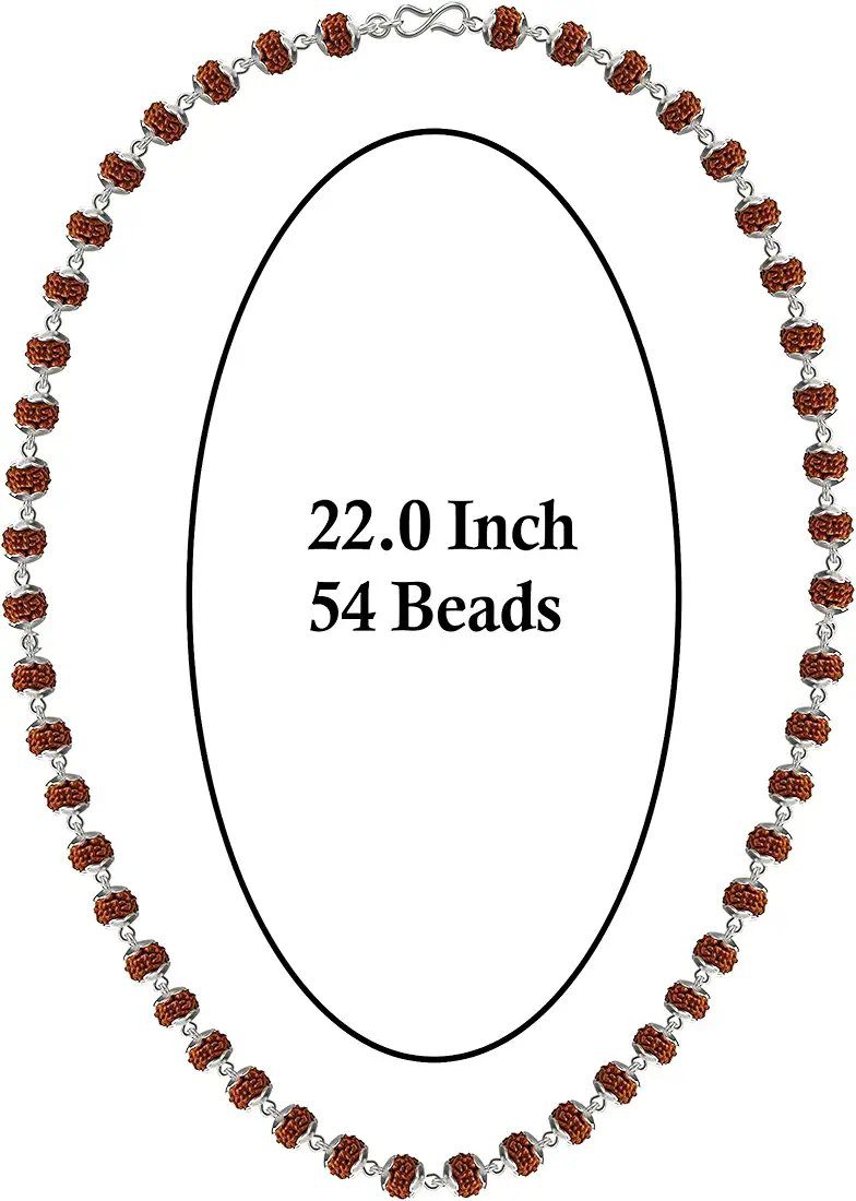 Njels 925 BIS Hallmark Silver Original Rudraksha Mala for Men | Copy