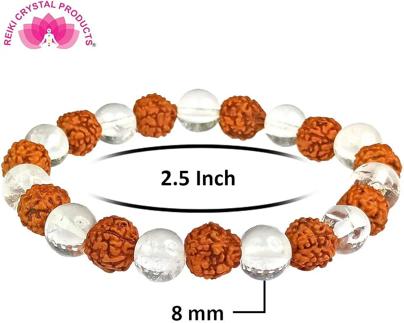 Reiki Crystal Products Stone Bracelet, Crystal Bracelet, Amethyst 7 Chakra Rose Quartz Tiger Eye Jade Bracelet Reiki Healing Feng-Shui Crystal Gem Stone 8mm Beads Bracelets