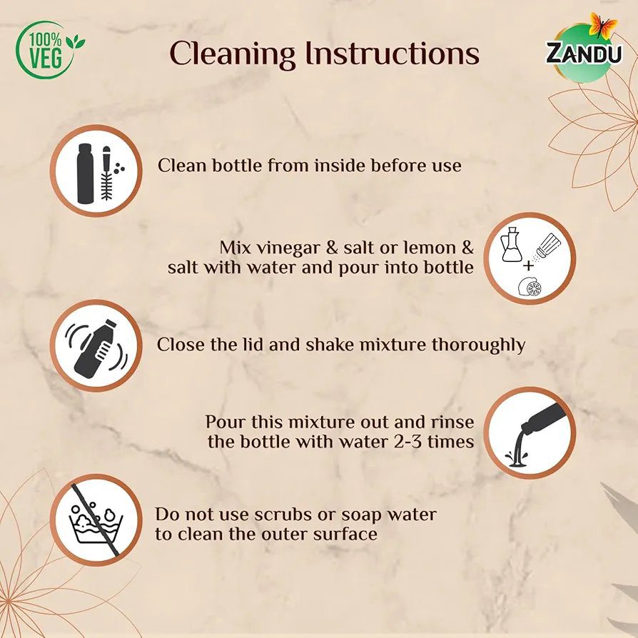 Zandu Copper Bottle (Green): Prepared with 100% Pure Copper |