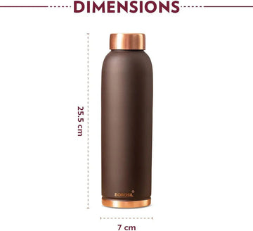 BOROSIL 100% Pure Copper Colour Copper bottle 1 Litre Brown