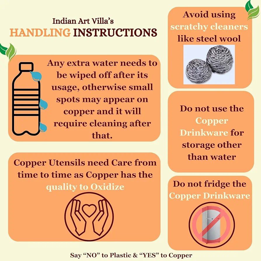 Indian Art Villa Copper Water Bottle 300 ML