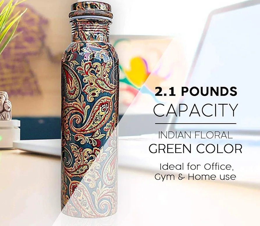 KC Pure Copper Designer Water Bottle 1000ml