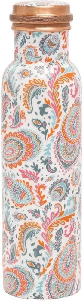 KC Pure Copper Designer Water Bottle 1000ml Meena Pink Design