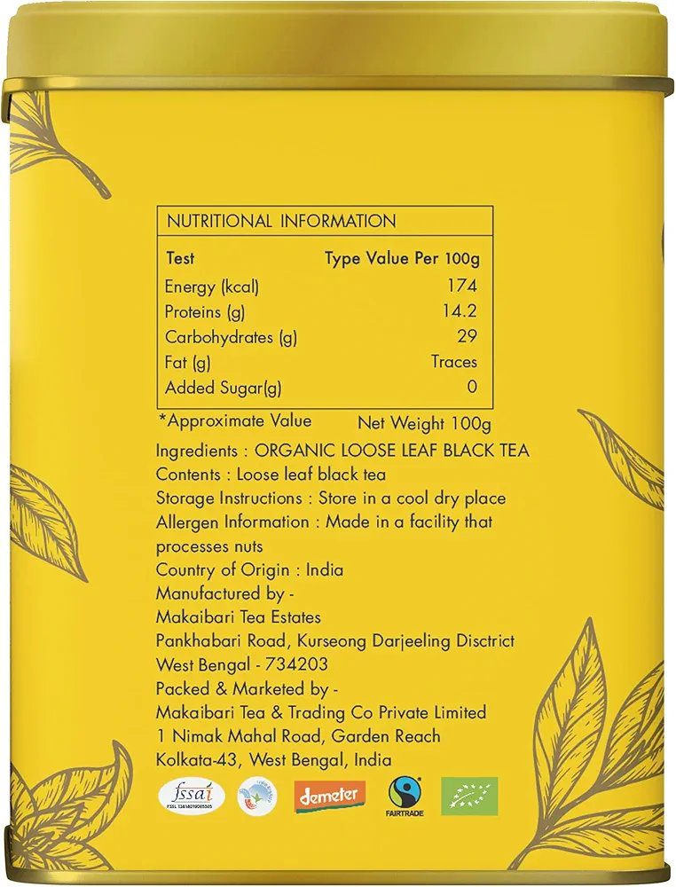 Makaibari Himalayan Spring First Flush Black Tea Darjeeling Loose Leaf 100 gm