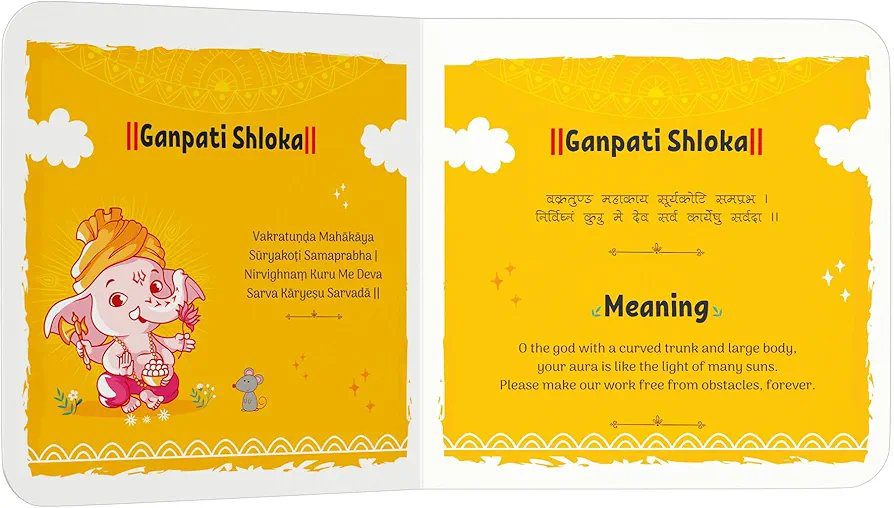 Shlokas and Mantras For Kids Illustrated Padded Board Book Learn About India's Rich Culture and Tradition In Three Languages