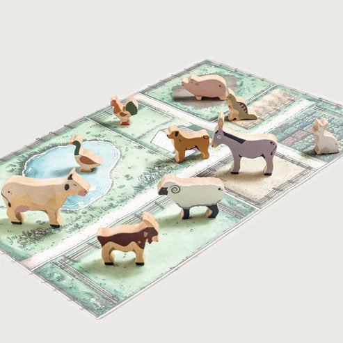 Gubbachhi Once Upon A Farm - 10 Animals, Play Mat & Story Booklet