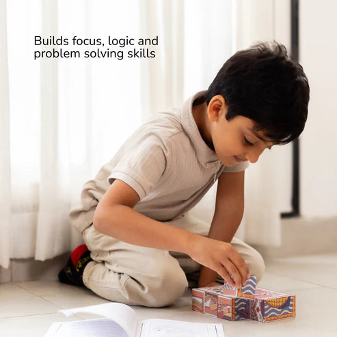 Gubbachhi MADHUBANI Wooden 5-in-1 Puzzle Set 4 Yrs to 8 Yrs