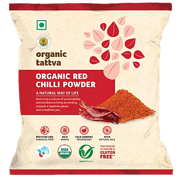 Organic Tattva Red Chilli Powder, 100 g Pouch