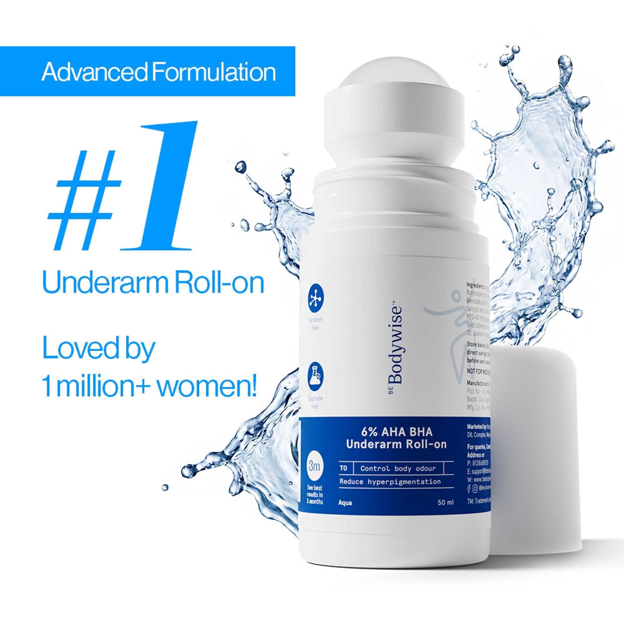 BeBodywise 6% AHA BHA Underarm Roll On