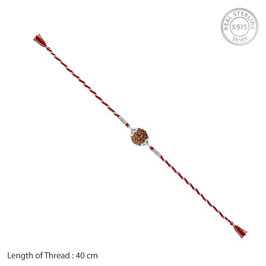 GIVA 925 Silver Sacred Rudraksha Rakhi
