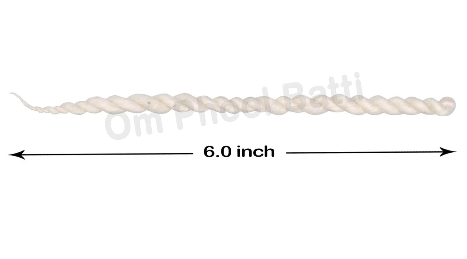 Om Phool Batti Long Cotton Wicks Akhand Jyot Wicks Navratri Special (White, Pack of 12)