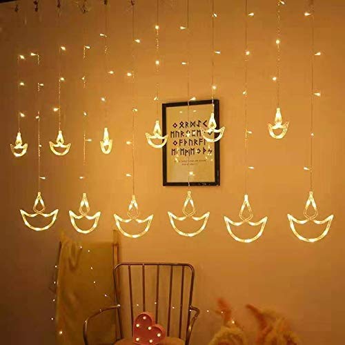Desidiya Warm White Diya/Diwali Light Curtain, 2.5 Meters