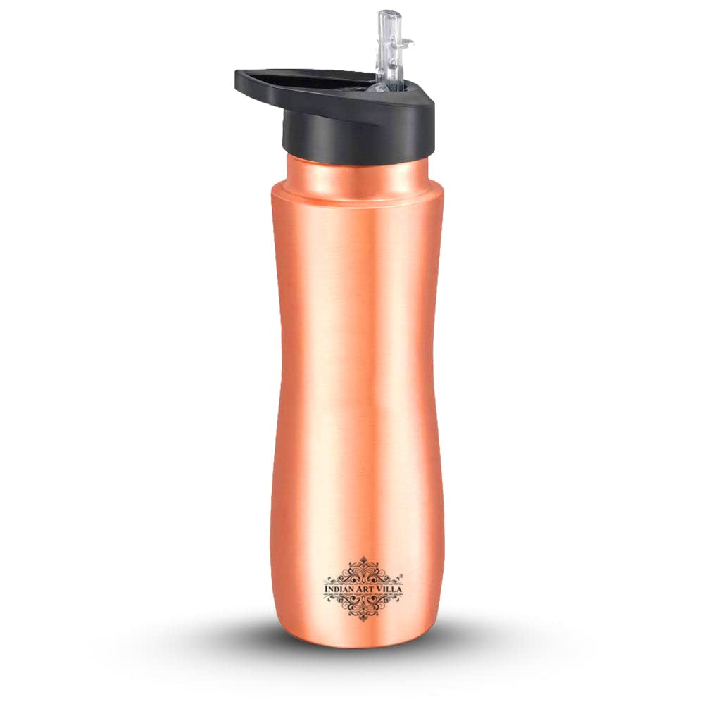 Indian Art Villa Pure Copper Sipper Water Bottle - 750ml