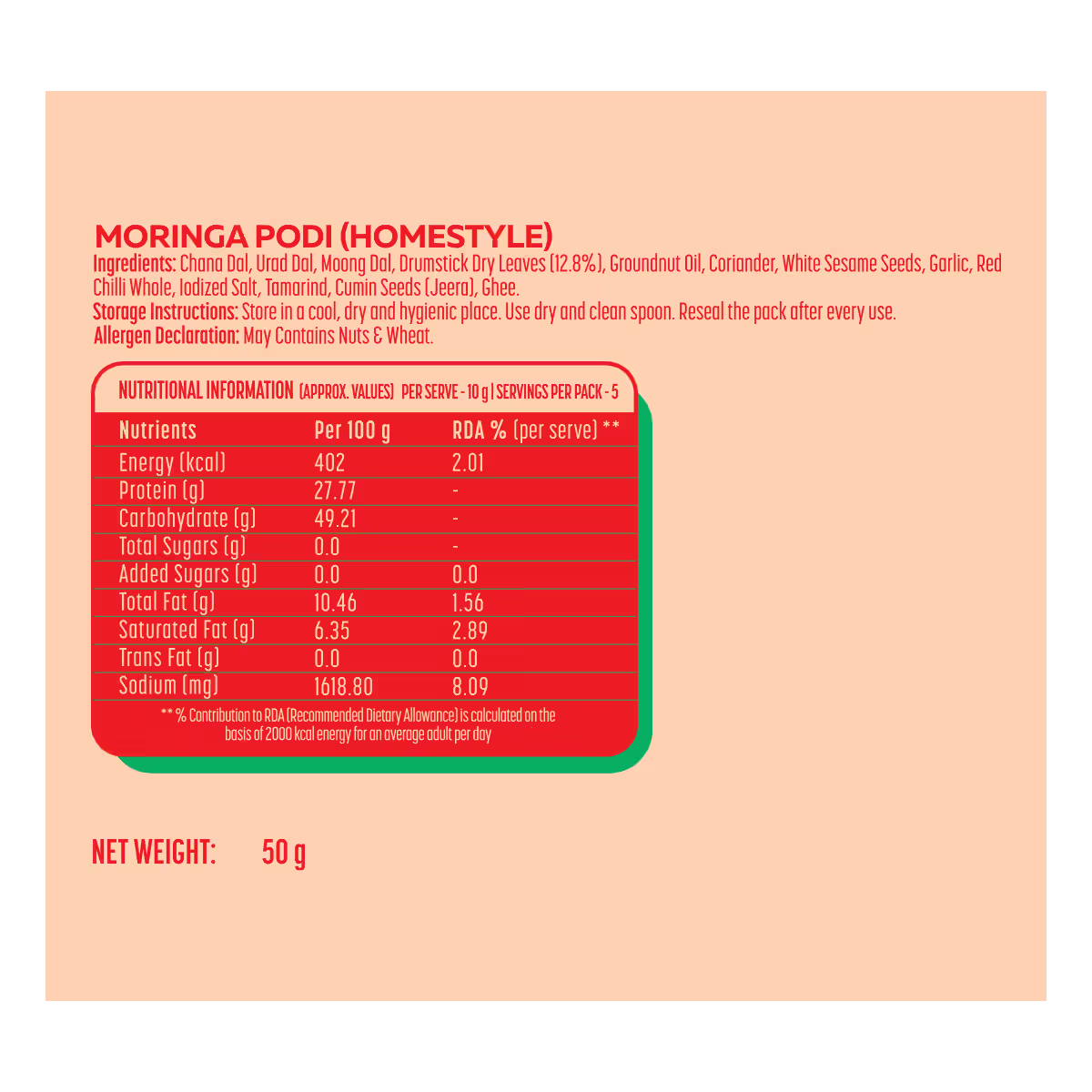 Noice Moringa Podi - Rice Mix - 100g