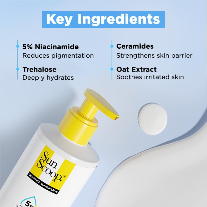 SunScoop 5% Niacinamide Daily Moisture Sunscreen Body Lotion SPF 50+ PA++++ Broad Spectrum