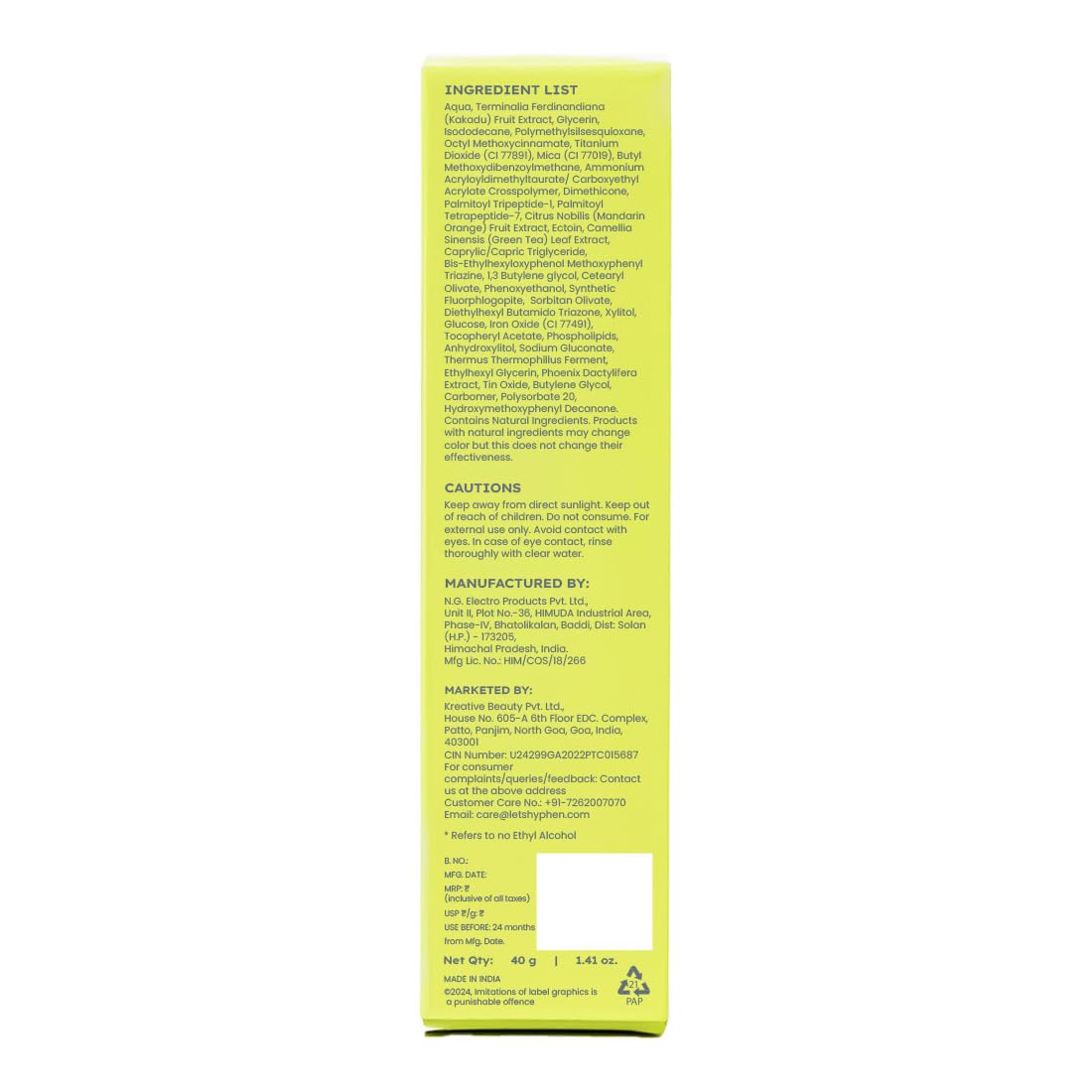 Hyphen Golden Hour Glow Sunscreen SPF50 PA++++ 40g