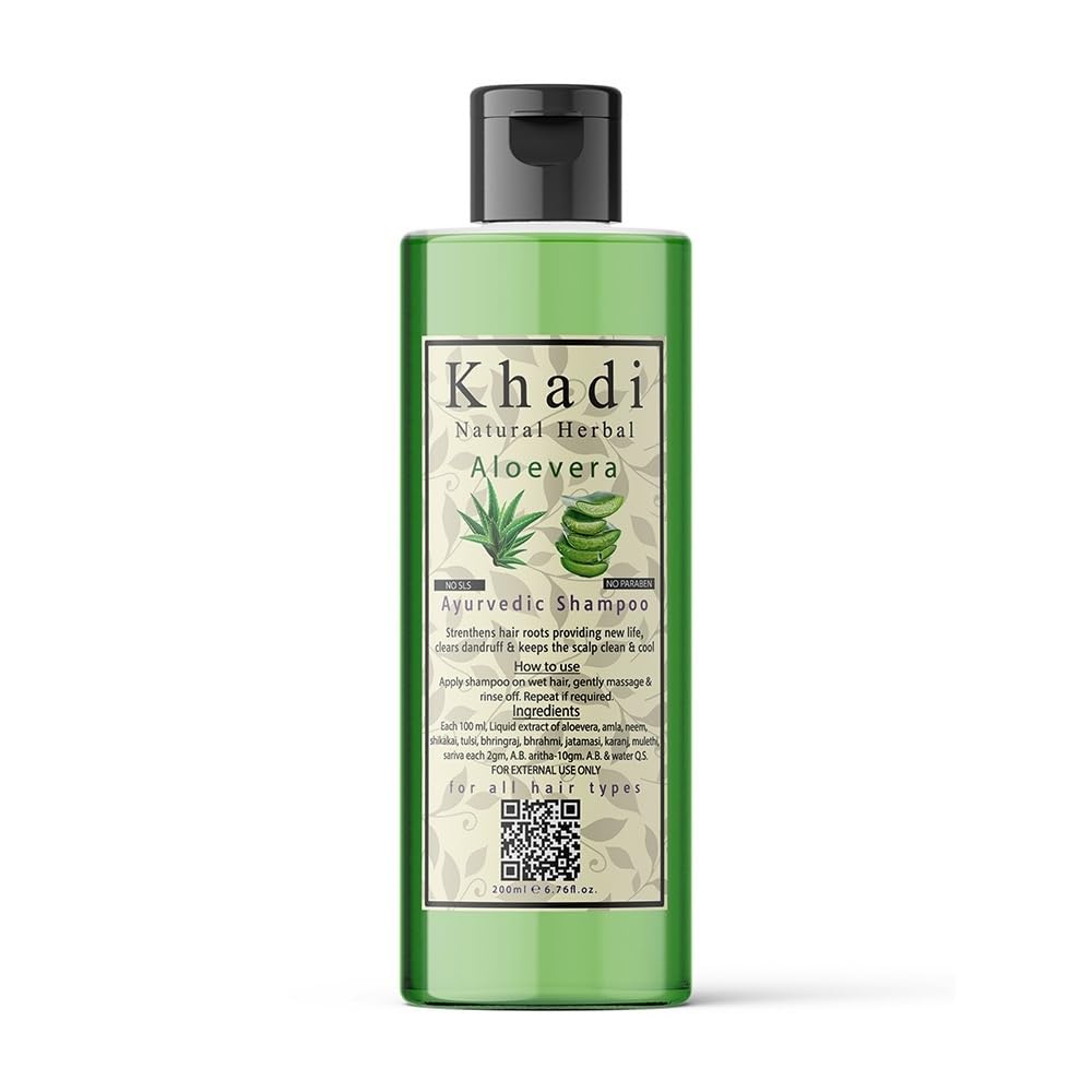 Khadi Natural Herbal Aloevera Shampoo For Healthy & Shiny Hair 200ml