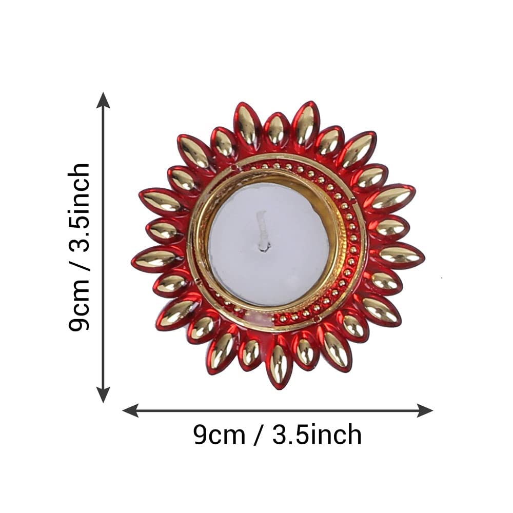 TIED RIBBONS Set of 6 Multicolor Florals Tealight Candle Holders for Diyas