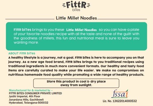 FittR Bites Little Millet Healthy Noodles - Pack of 2