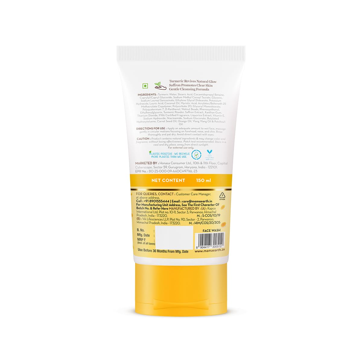 Mamaearth Ubtan Natural Glow Face Wash with Turmeric &amp; Saffron - 150ml