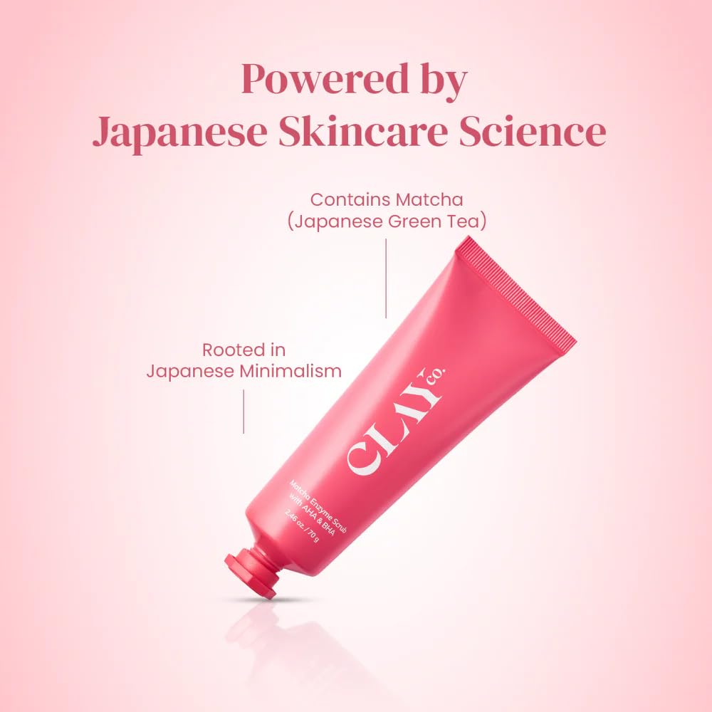 CLAYCO Matcha Enzyme Scrub with AHA & BHA - Pack of 1