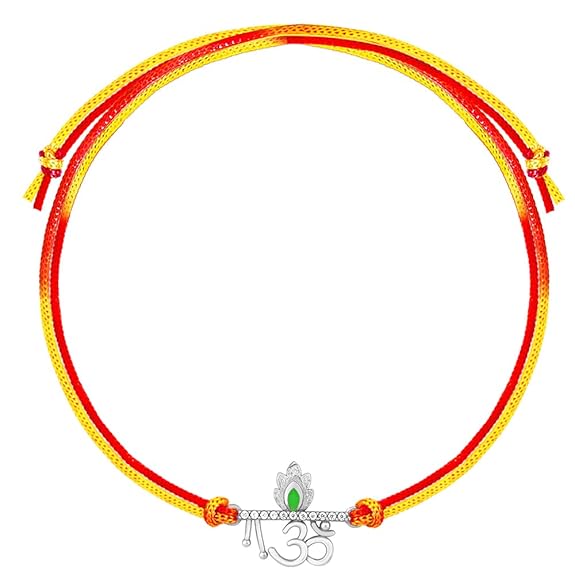 GIVA 925 Silver Sacred Om Rakhi|Raksha Bandhan Rakhi for Brother | Gift for Men &amp; Boys| With Certificate of Authenticity and 925 Stamp