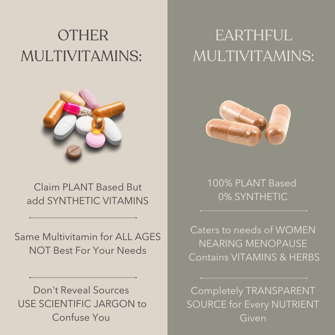 Earthful Multivitamin for Women 40+, 50+, Nearing Menopause 60 Capsules