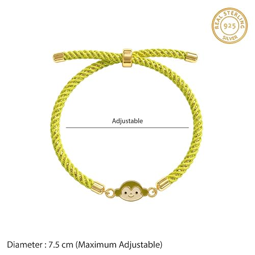 GIVA 925 Silver Golden Monkey Charm Kids Rakhi