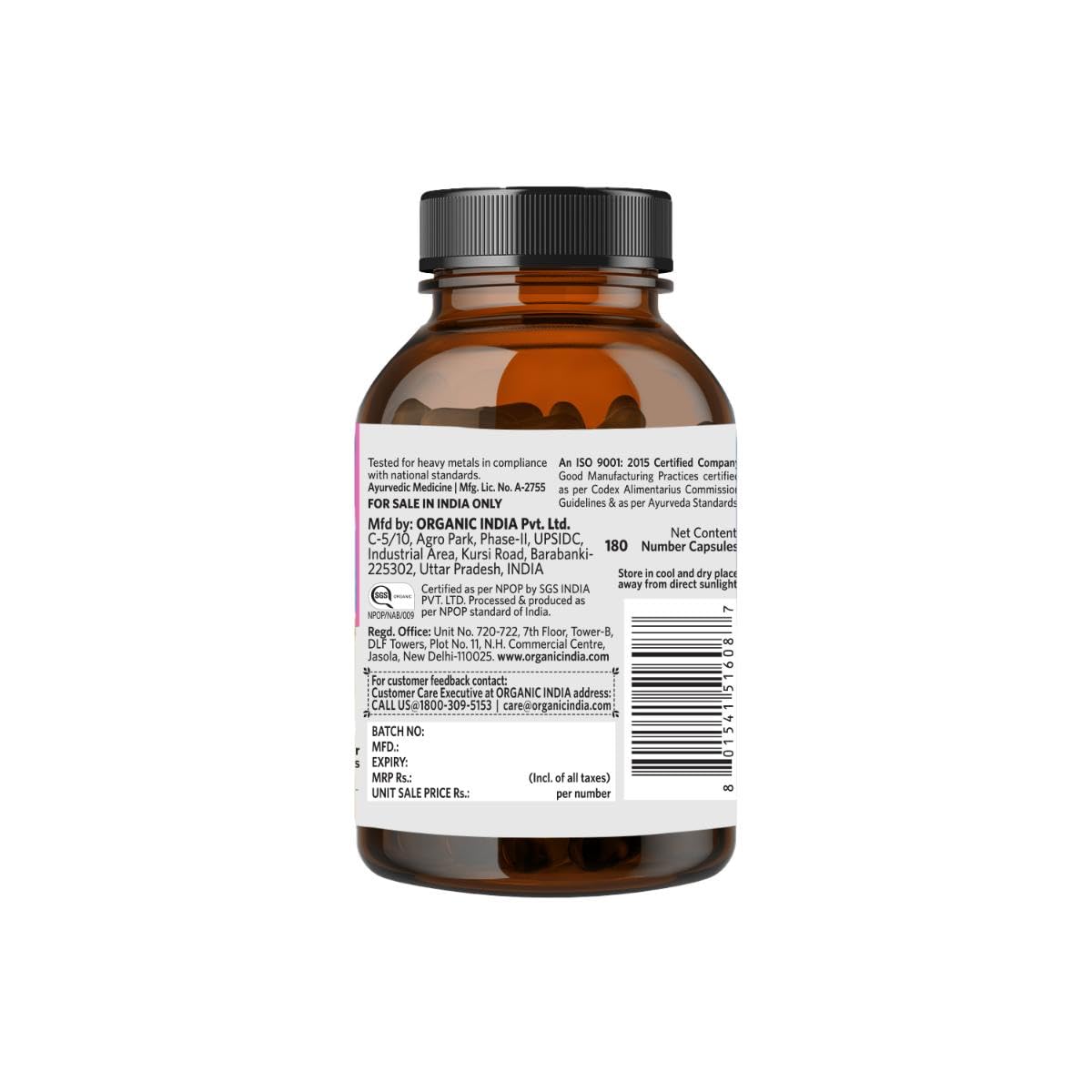 Organic India Shatavari - 180 Veg Capsules