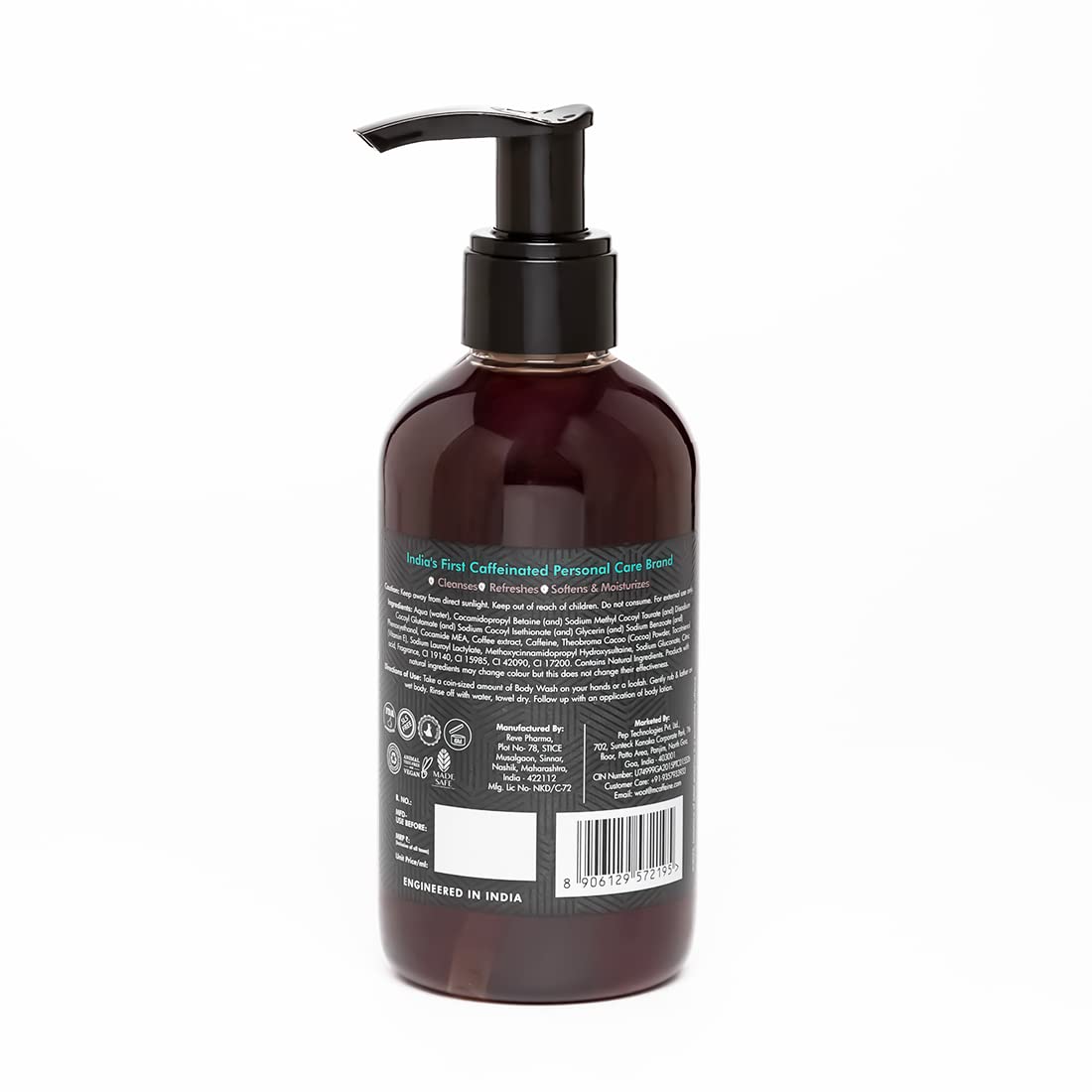 mCaffeine Coffee Body Wash with Cocoa | De-Tan & Deep Cleansing 200ml
