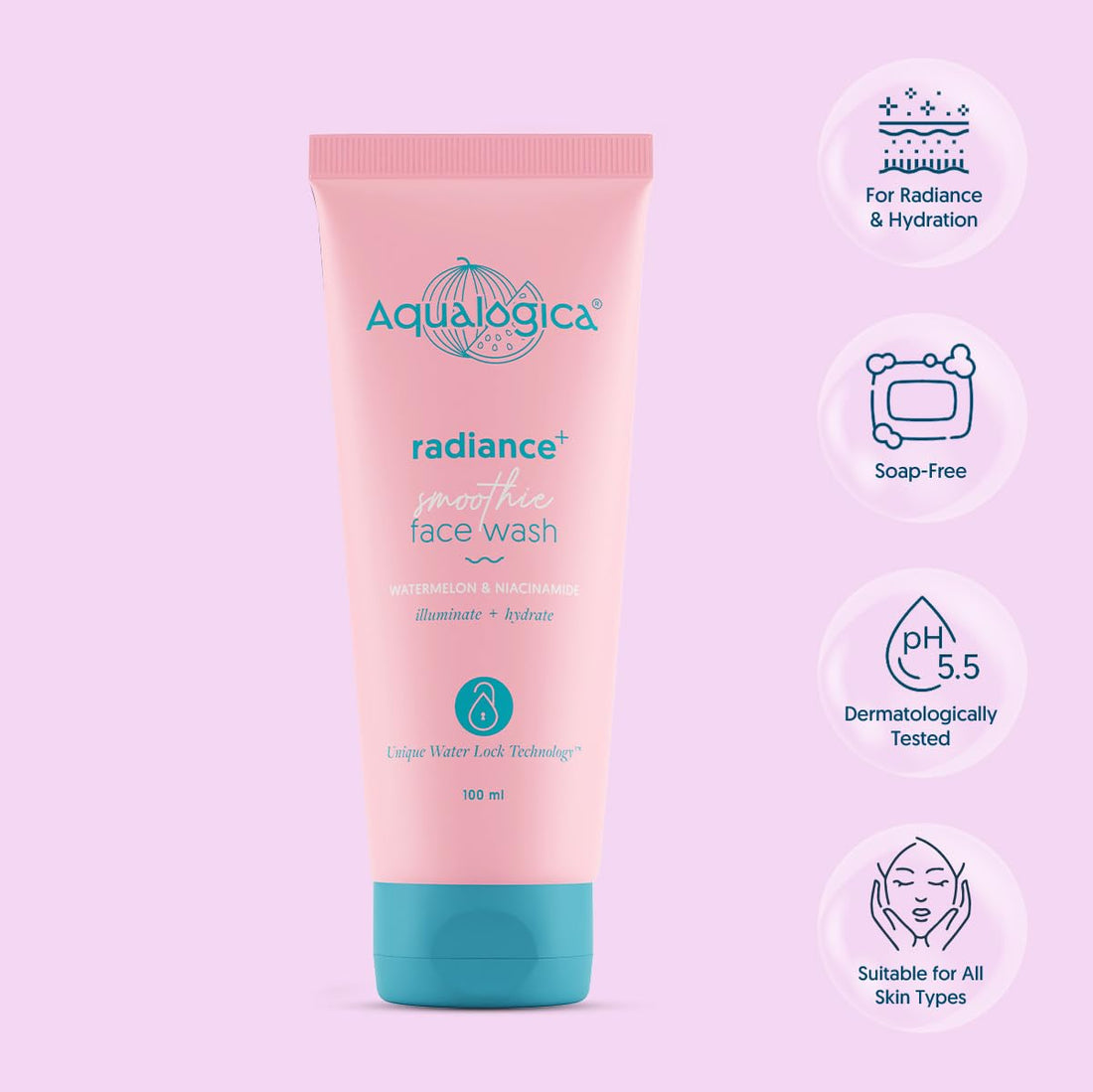 Aqualogica Radiance+ Smoothie Face Wash with Watermelon & Niacinamide-100 ml
