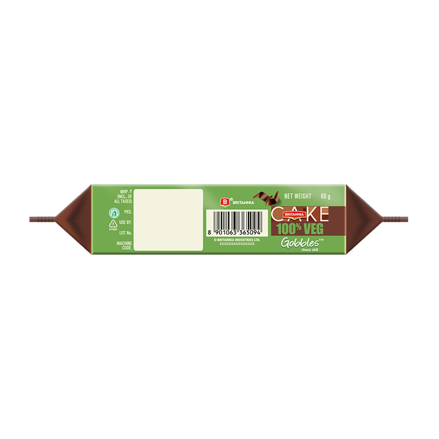 Britannia Gobbles Cake 100% Veg Bar Cake Chocolate - 60 G