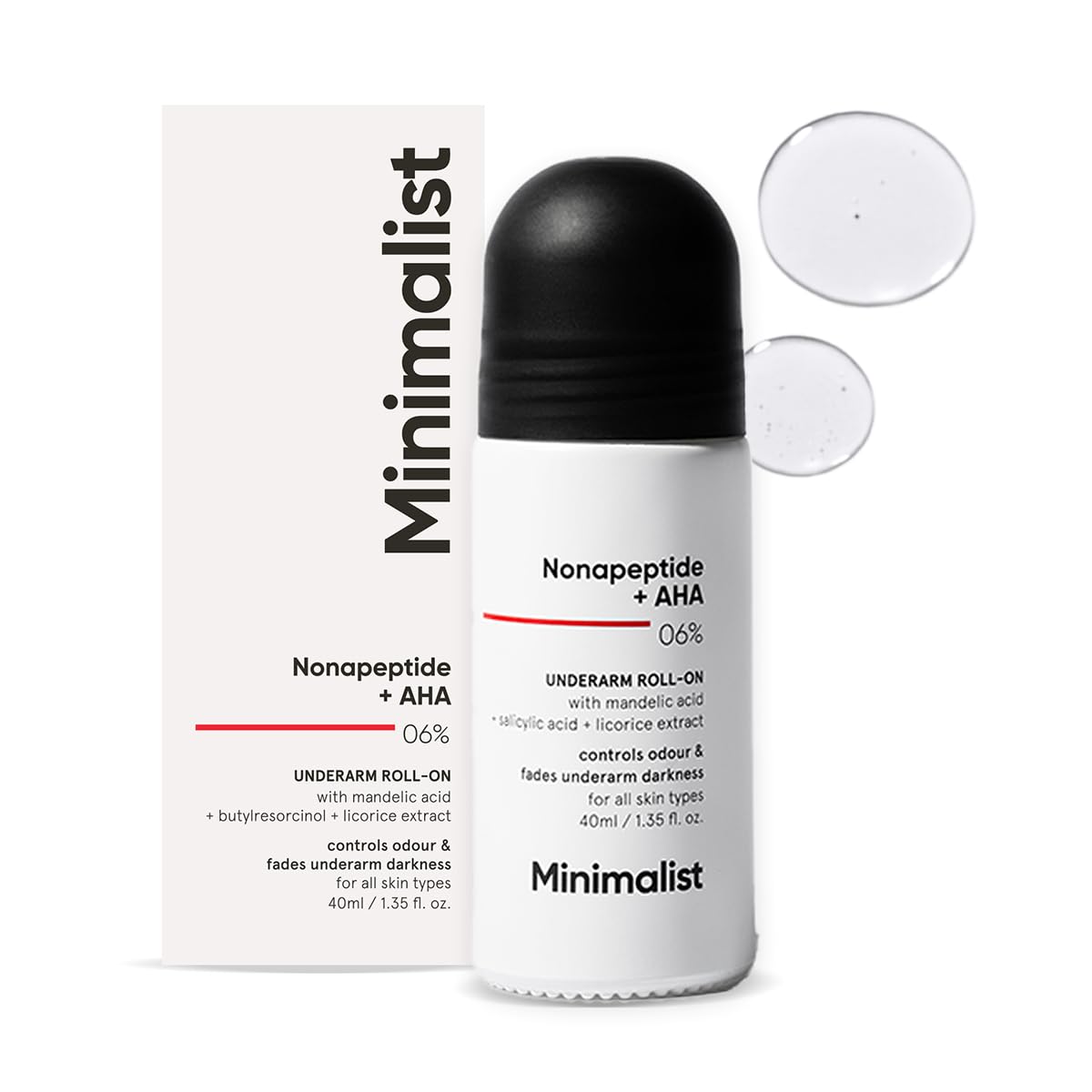 Minimalist Underarm Roll On Deodorant with Nonapeptide + AHA BHA 06%-40 ml