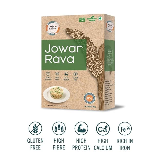 ORGANIC WISDOM-Back to Roots Jowar Rava 400 G