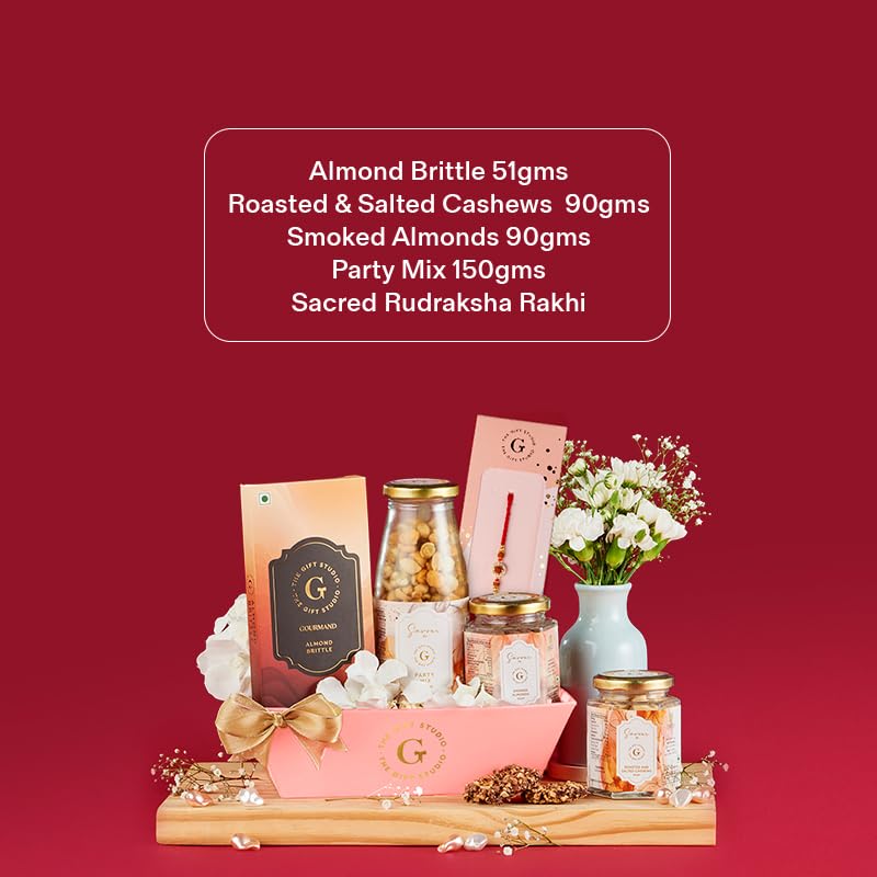 THE GIFT STUDIO.COM | Rudraksha Bliss Rakhi Hamper for Brother