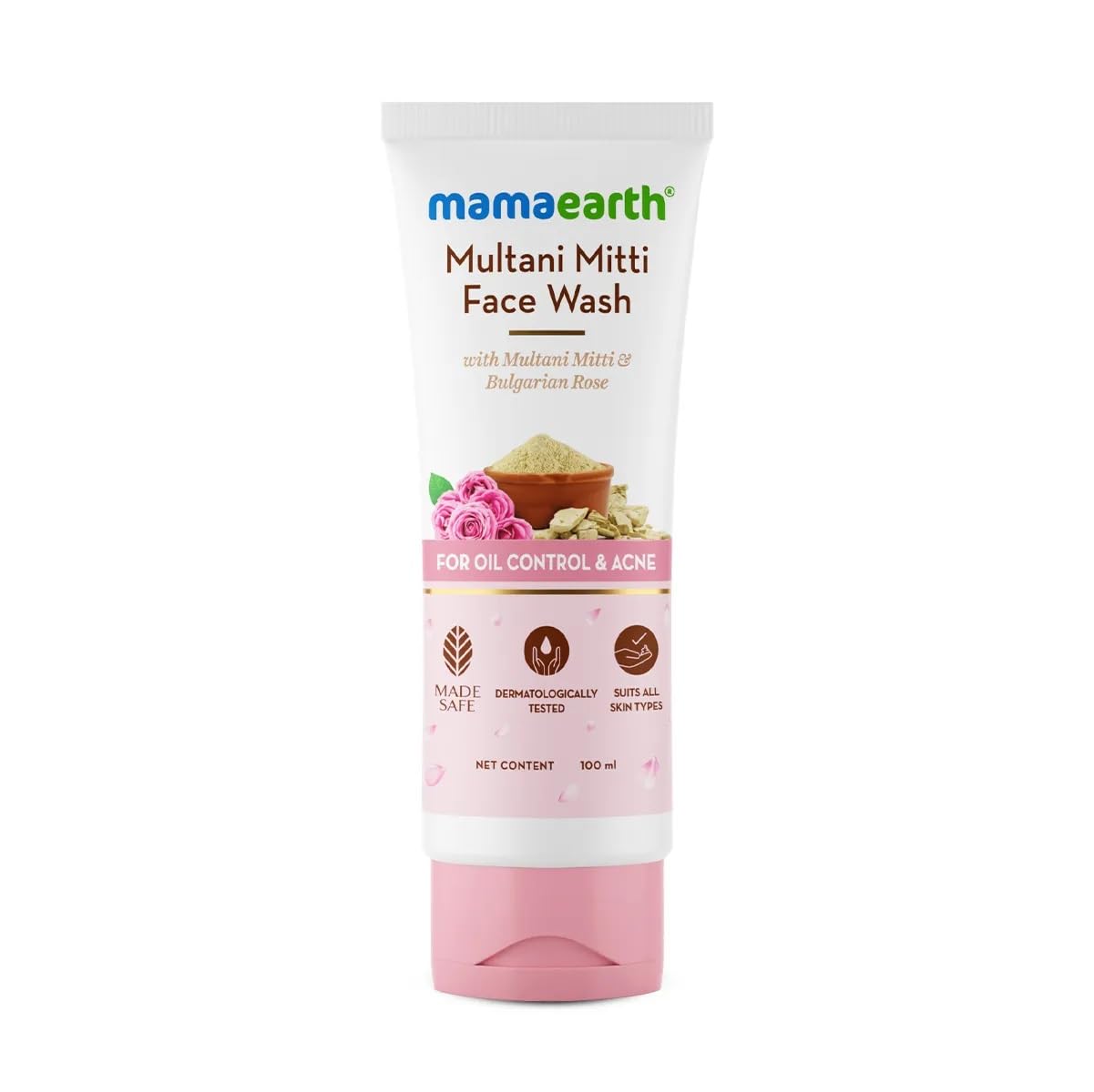 Mamaearth Multani Mitti Face Wash with Multani Mitti &amp; Bulgarian Rose - 100ml