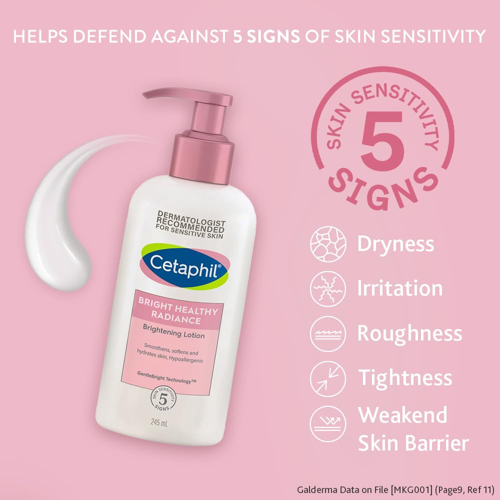Cetaphil Bright Healthy Radiance Brightening Lotion with Niacinamide & Sea Daffodil – 245ml, Dark Spot Reduction, Even Skin Tone