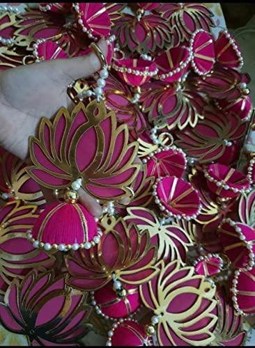 Divyakosh Wooden Lotus Wall Decor – Pack of 6 Hangings