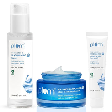 Plum Niacinamide & Rice Water Skincare Combo Set