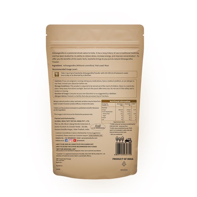 Neuherbs Ashwagandha Powder - 100 Gm