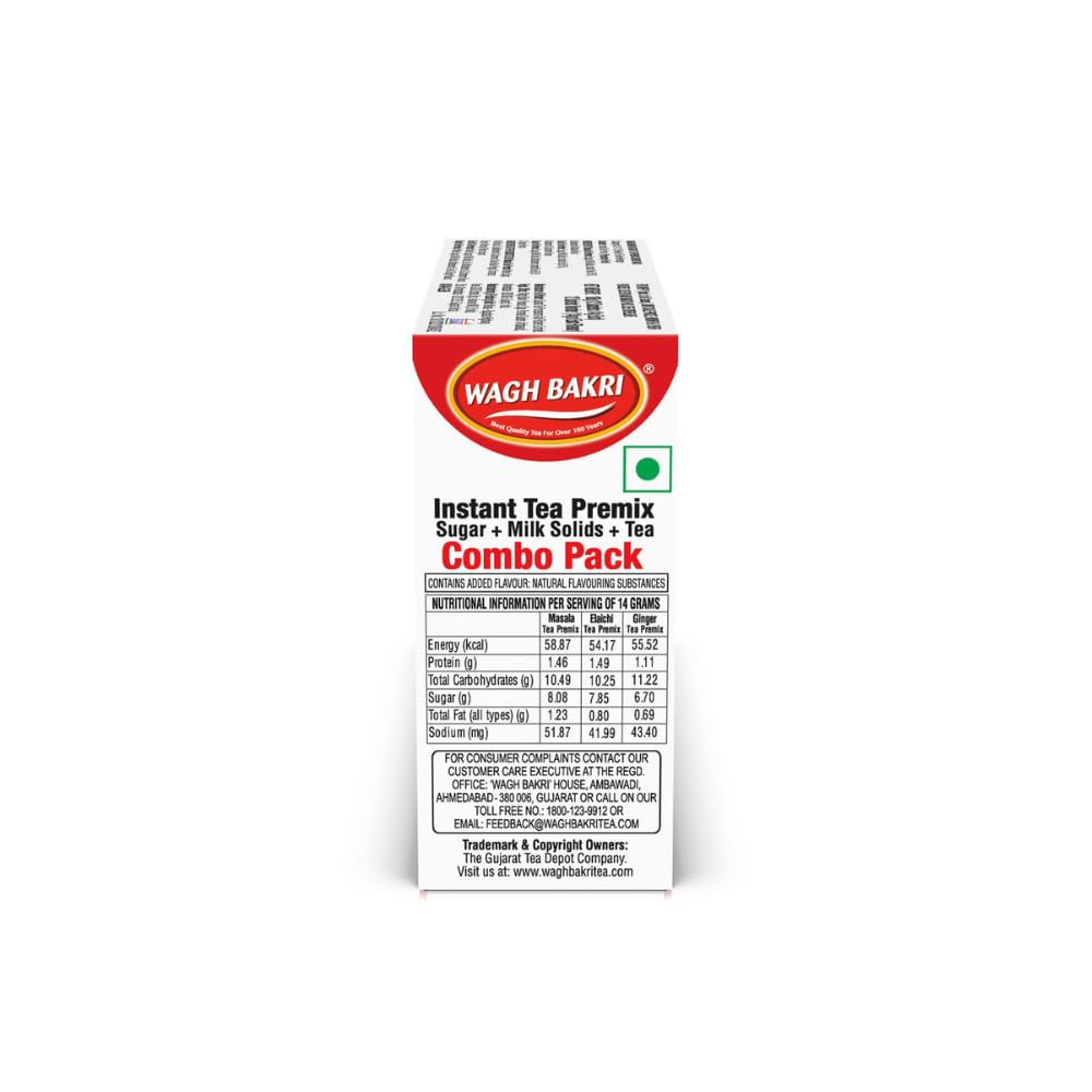 Wagh Bakri Instant Tea Premix Combo, 168 Grams, Ginger Powder