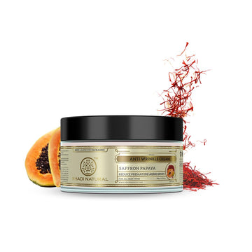 Khadi Natural Saffron and Papaya Herbal Anti Wrinkle Cream 50g