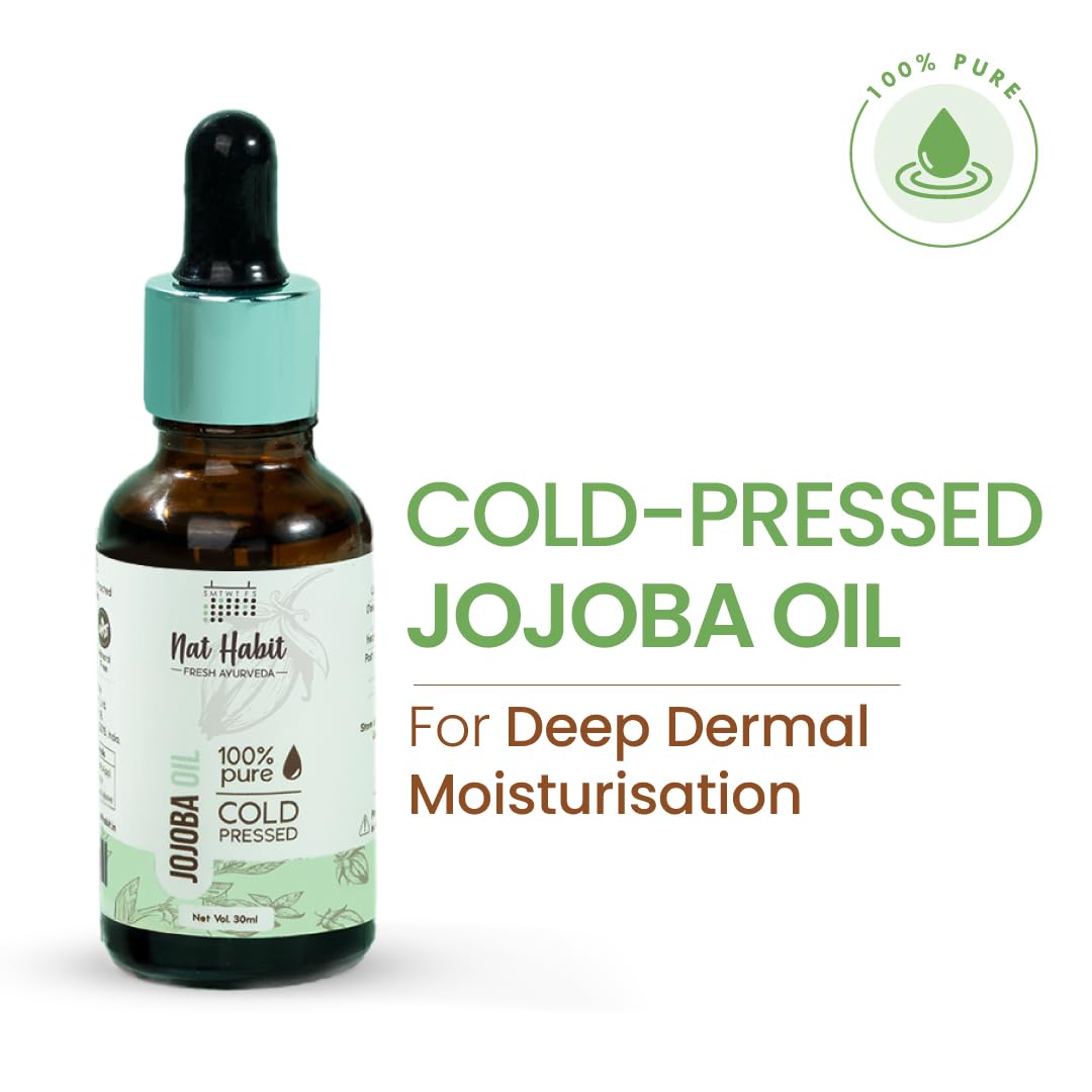 Nat Habit Cold Pressed 100% Pure Jojoba Oil - (30ml)
