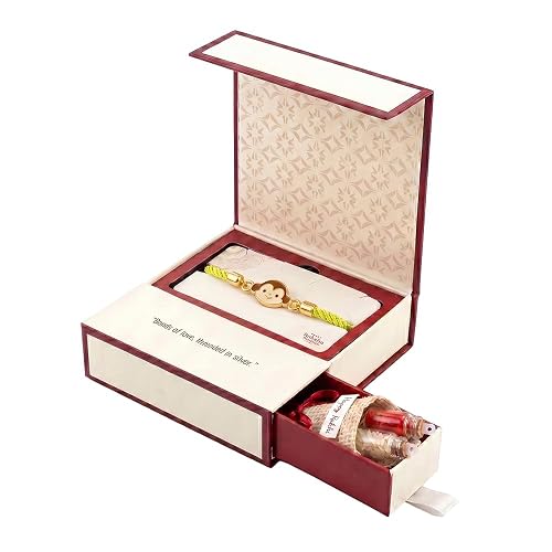 GIVA 925 Silver Golden Monkey Charm Kids Rakhi