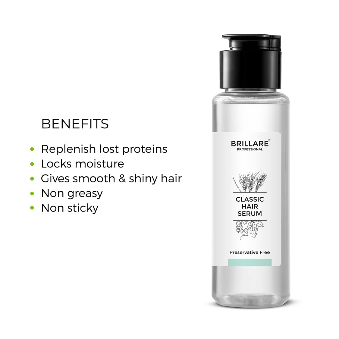 Brillare Professional Classic Hair Serum For Dry Frizzy Hair - 70 ml
