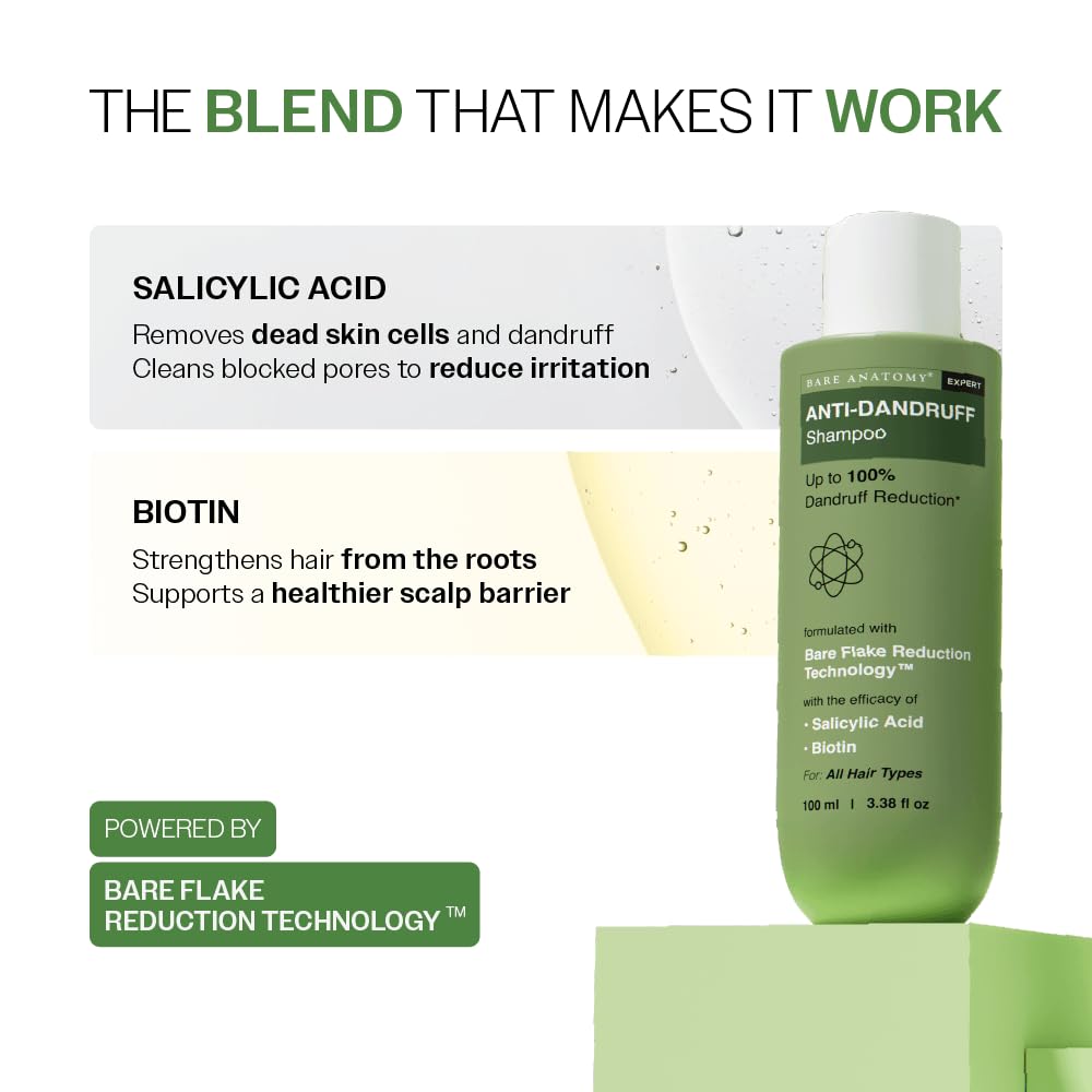 Bare Anatomy Expert Anti-Dandruff Shampoo with Salicylic Acid & Biotin - 250 ml