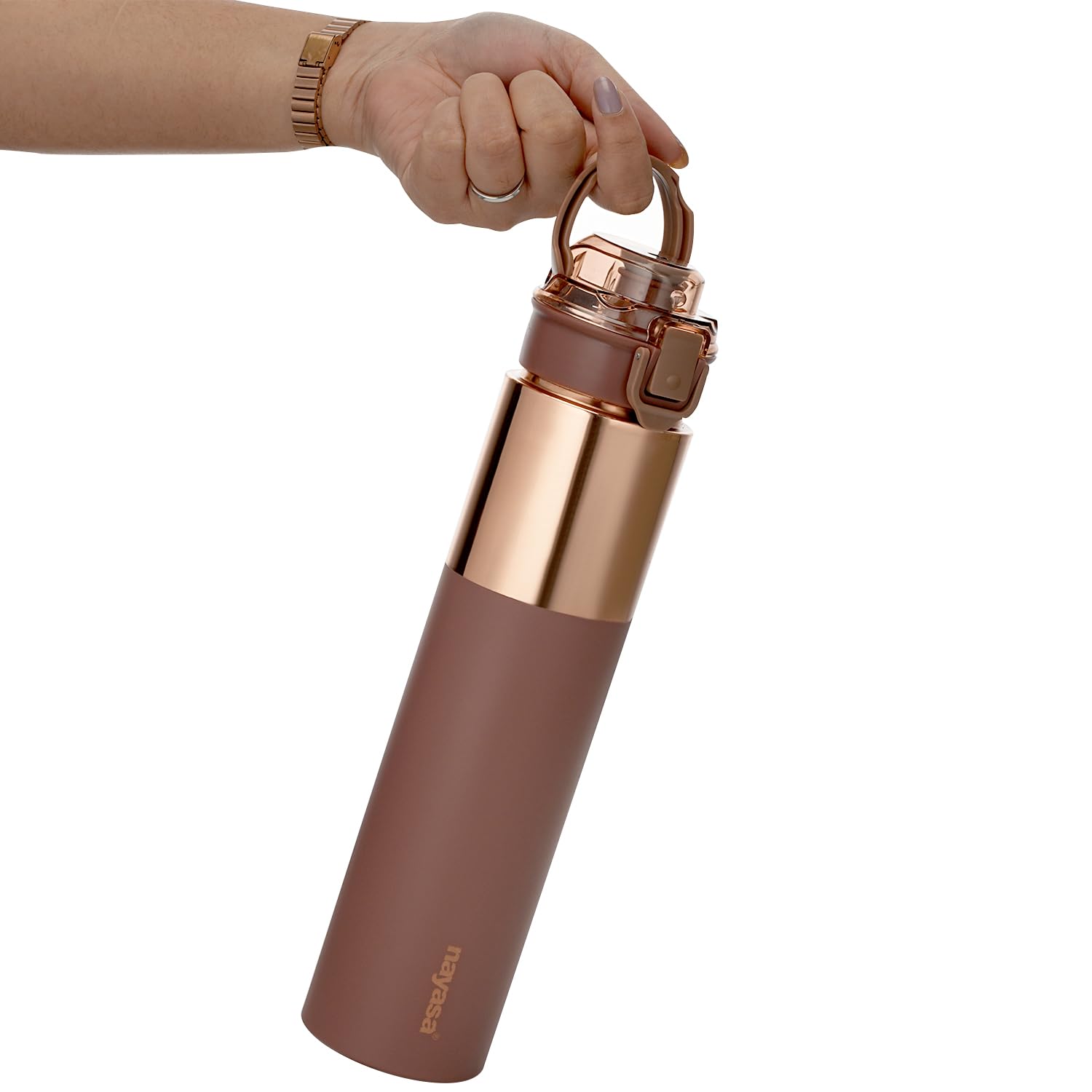 Nayasa Saffron Copper Bottle | 1000 ML | Leak Proof and Durable