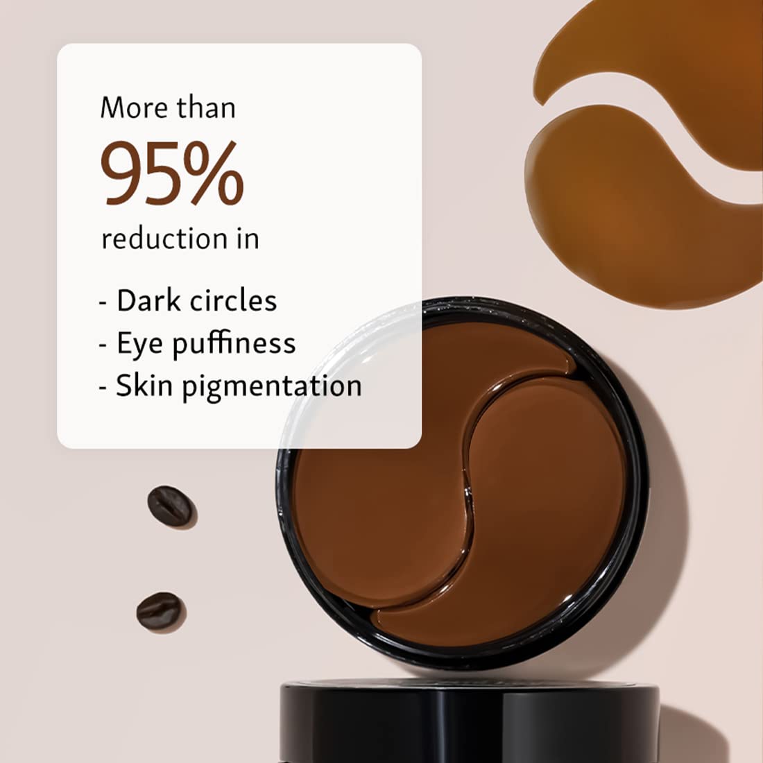 mCaffeine Coffee Hydrogel Eye Patches for Dark Circles- 30 Pairs | 90G